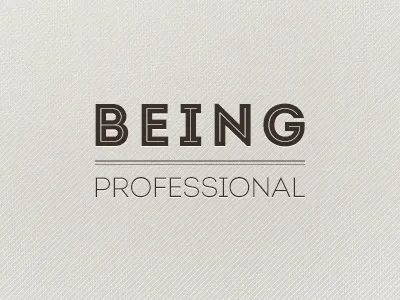 Being Professional folyo intro