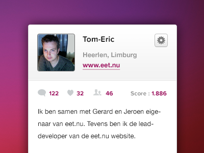 Community profile profile ui user interface