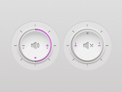 Volume button experiment application button pink soft ui volume