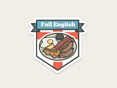 Full English bacon badge beans egg english food full happiest icon illustration illustrator sausage toast vicbell