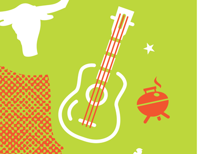 Gee-tar bbq grill guitar longhorn star texture