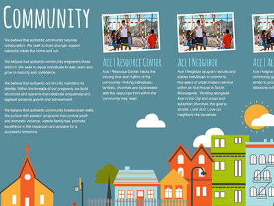 Ace In The City Community section illustration interface web