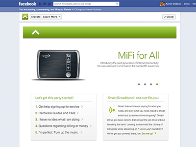 Elevate Facebook App Page app design facebook page web