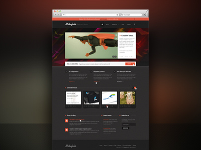 dark theme web comp comp dark design dribbble homepage page personal page portfolio slider template theme web website