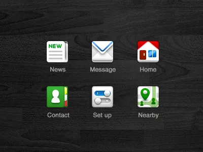 work contact home message nearby news set up