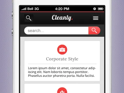 Cleanly. mobi Search & About cleanly design mobi mobile responsive template theme website