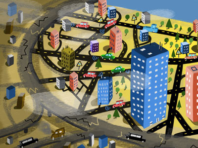 dbusiness detroit digital editorial illustration
