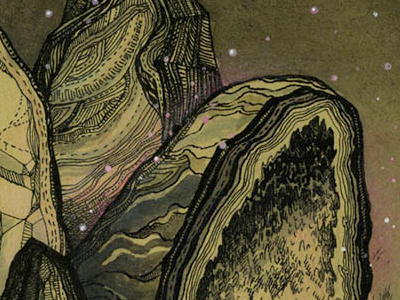 Colder drawing geodes illustration ink line