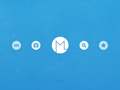 Something might be around the corner ... blue glyphs icons logo miekd