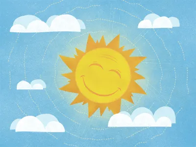 Day/Night Illustration Series: Day (final & textured) color illustration poster print series vector