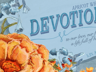 Wedding Beer Label Series: Devotion beer floral illustration label watercolor wedding