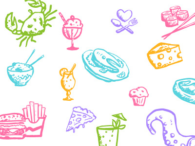 Hand Drawn Food and Drink Icons black cafe coffee food hand drawn hatchers icons ink pen restaurant sketch