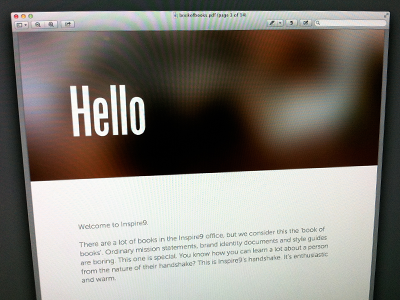 Inspire9 Style Guide blur branding hello introduction style guide