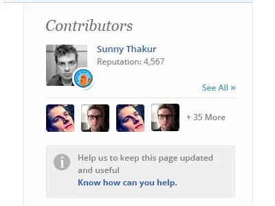 Contributor Section badges blue breadcrumb contributors cool blue gamification grey header nav navigation permalink sidebar typography user wiki