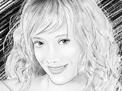 Sandra draw pencil sketch