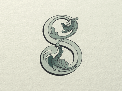 Ornamental »S« Initial II ... ornamental initials retro typography vintage