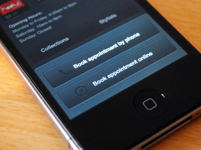 Salon iPhone App app apps buttons design interface iphone ui ux