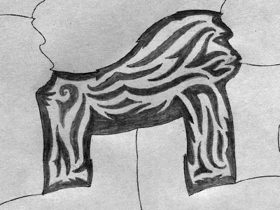 How A Tessellation Is Born // A step-by-step process // STEP 4 animal development escher gorilla hand drawn pattern primate process sketch tessellation tribal