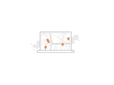Map icon grey icon light map markers orange