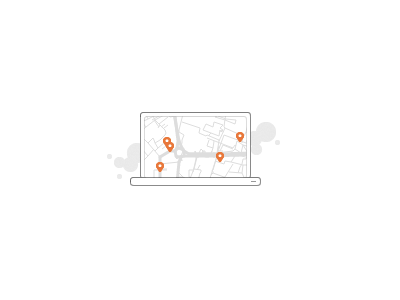 Map icon grey icon light map markers orange