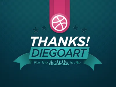 Thanks Diegoart! ball colombia debut dribbble invite ribbon shot stars thanks