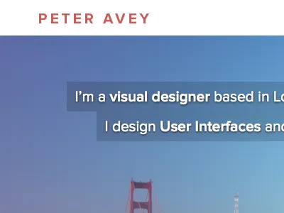 New portfolio - looking for heavy criticism peter avey peteravey peteravey.com portfolio