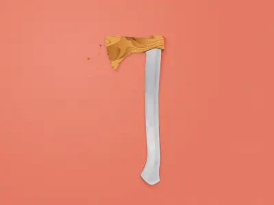 Wooden Axe axe brick red metal mystery project red