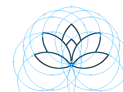 Lotus, play with circles logo vector