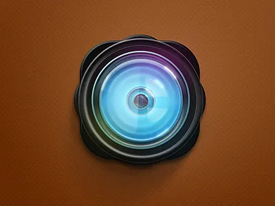 Camera Lens Thingy in Matte Black icon lens shiny