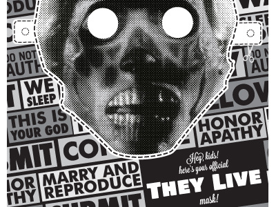 MiDNiTES FOR MANiACS - They Live Mask film mask movies poster print they live