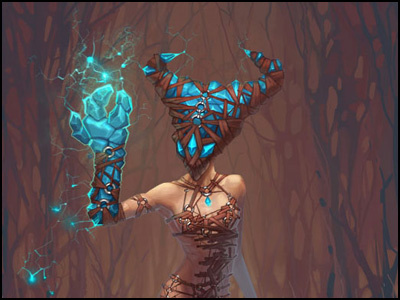 Dryad from Crystal Forest 2d art cg art character concept art digital art fantasy forest girl illustration