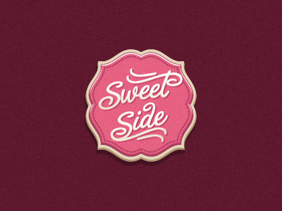 Sweet Side badge candy cupcake logo oronoz pink sweet