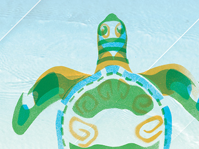 Turtle animals beach illustration layers turtle water