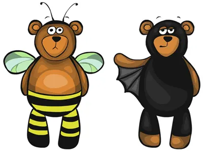 Bears bear bee character fun illustration vector