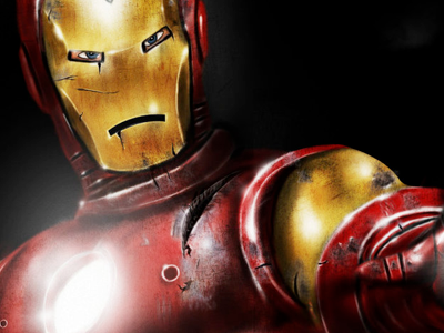 iron man battle damaged battle comic digital heroes iron ironman man marvel metal painting photoshop study texture