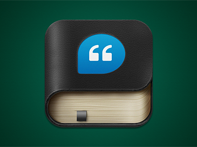 Quoter book icon illustration ios moleskine quote