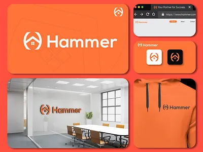 Hammer | Real Estate Logo & Brand Identity Design beautiful logo brand logo branding branding logo company logo construction logo creative logo design h h logo home logo logo logo brand identity logo creation logo design logo mark professional logo real estate logo