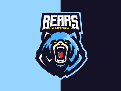 BEAR BARTRAM bear logo bear mascot bear sport branding design esport logo graphic design illustration logo mascot logo vector