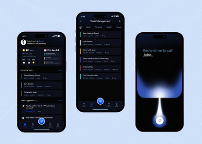 AI-Powered Personal Assistant App ai ai app design app app design artificial intelligence design figma ui ui design ux ux design