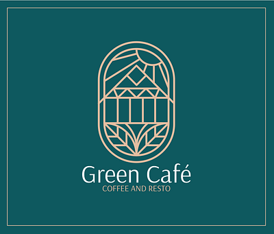 GREEN CAFE branding cafe and resto logo cafe logo coffee logo design green cafe house nature logo illustration lne logo logocombination logodesign logogram logotype nature logo