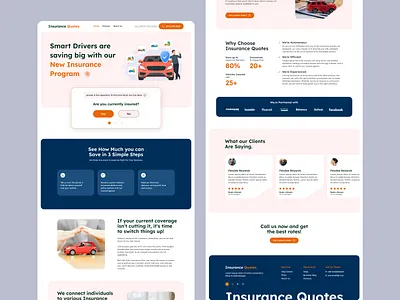 Car Insurance Landing Page Template auto car insurance ui ux