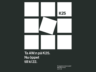 K25 After Work Invitation Poster Design 25 hours after work after work invitation contrast contrast design design designs extended hours invitation k25 minimalist minimalist poster modern design poster poster design typo typography typography design visual visual identity