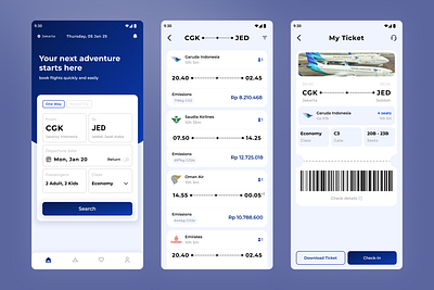 Booking Flight App app book design figma flight mobile ticket ui ux