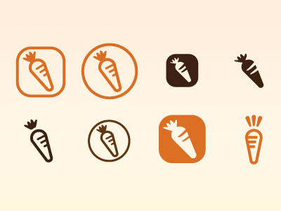 Carrots brown carrot icon orange simple