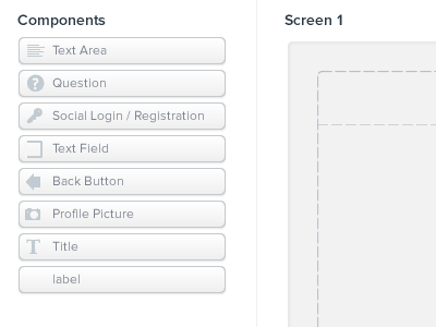 Screen Builder app design ui