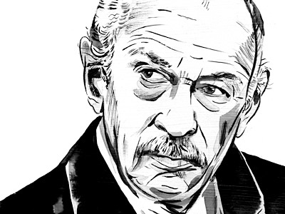 Congressman John Conyers black and white editorial illustration illustrations ink magazine politics portrait texture