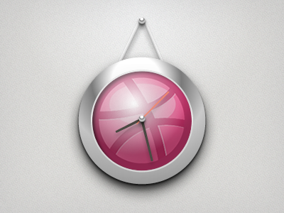 Dribbble Time! clock dribbble icon illustration time