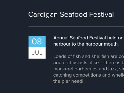 Event Details 3 pen cei aberaeron blue calendar date fhz flat design frequency frequency is simple design tourism tourism design tourism website ui design uk wales web design website design