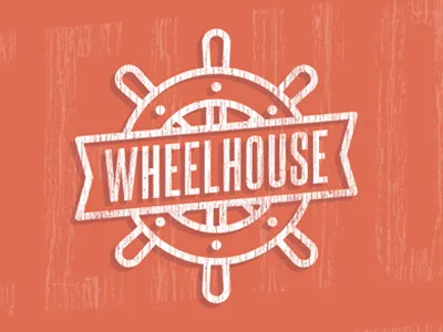 Wheelhouse logo anchor banner branding identity logo nautical ship steering wheel wheelhouse