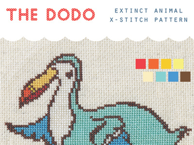 the dodo bird cross stitch dodo packaging pattern